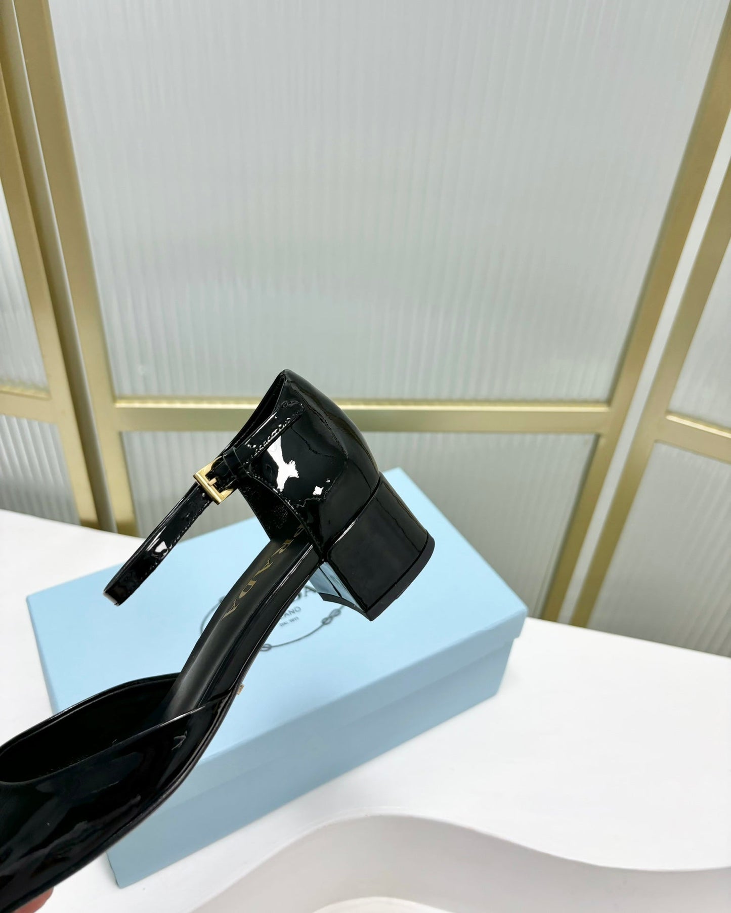 PRA MARY JANE PUMPS BLACK CALFSKIN - 34