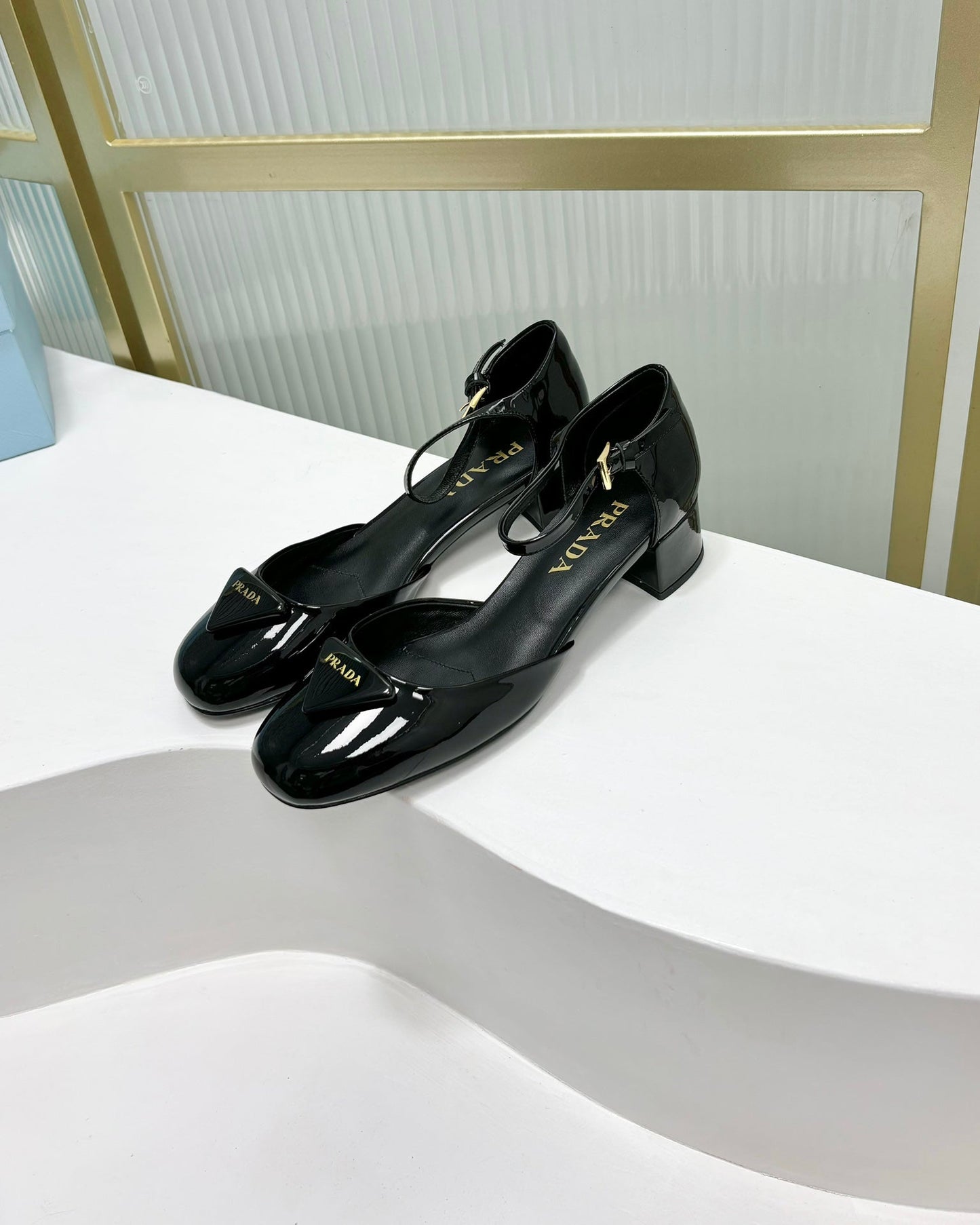 PRA MARY JANE PUMPS BLACK CALFSKIN - 34