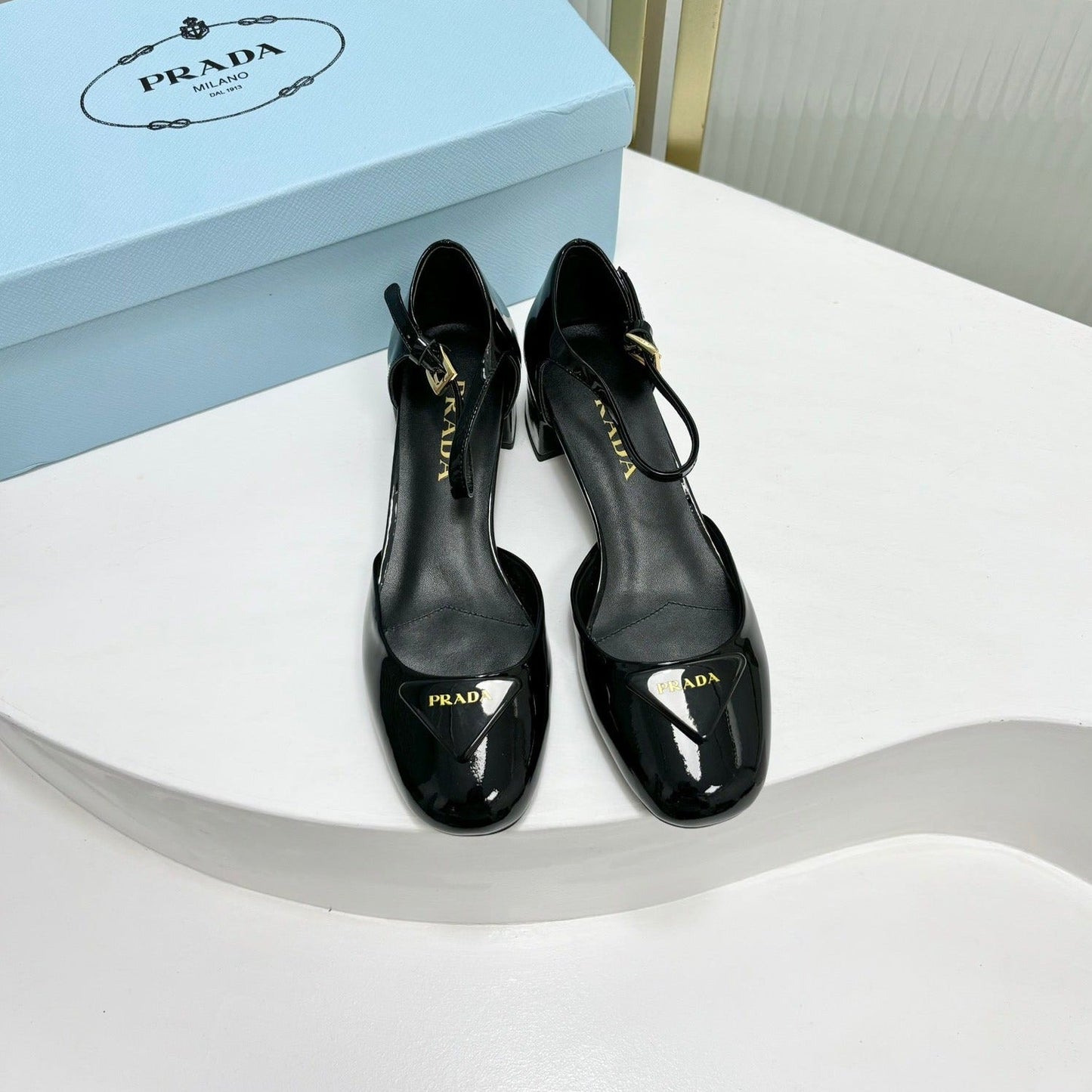 PRA MARY JANE PUMPS BLACK CALFSKIN - 34