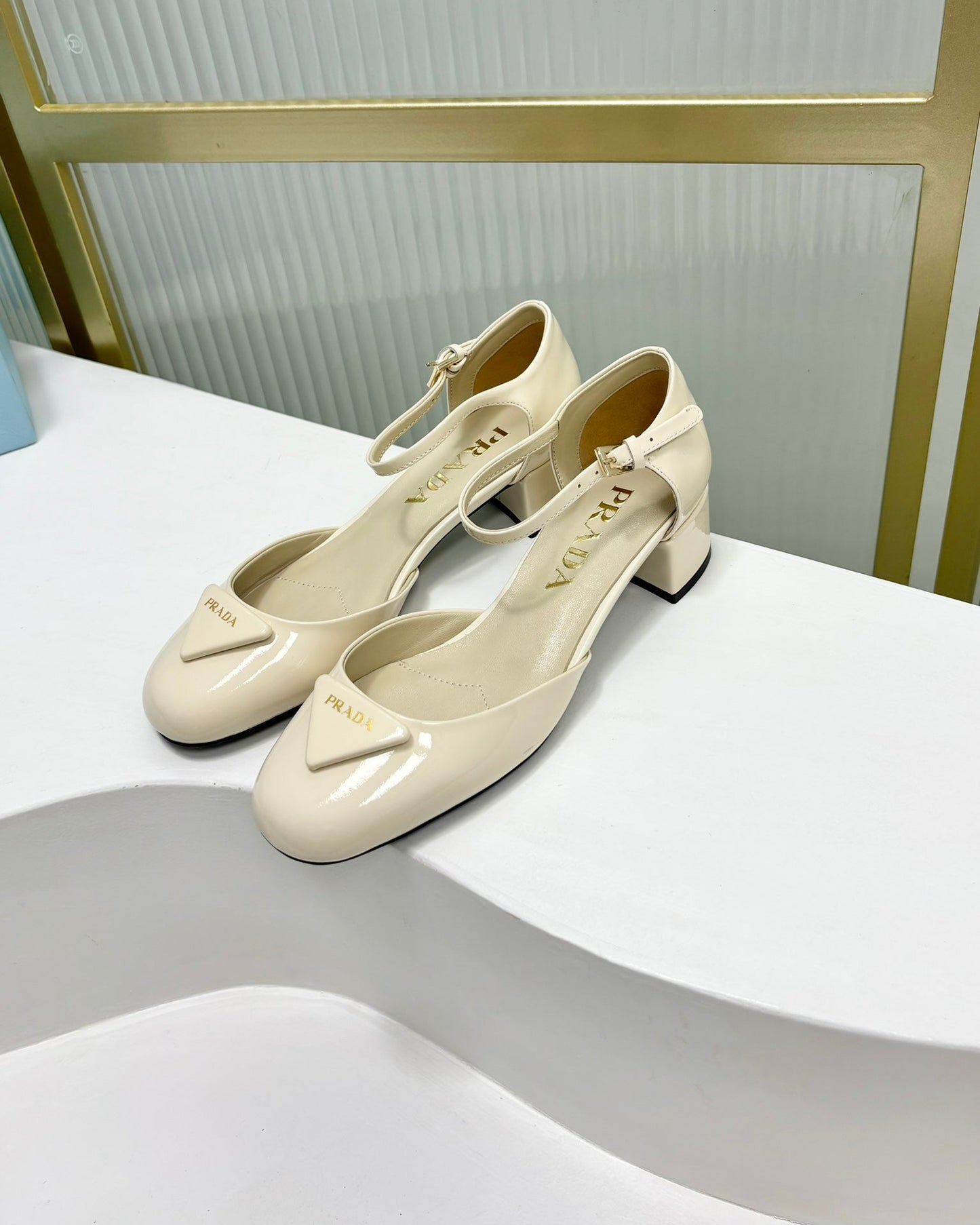 PRA MARY JANE PUMPS CREAMY WHITE CALFSKIN - 34