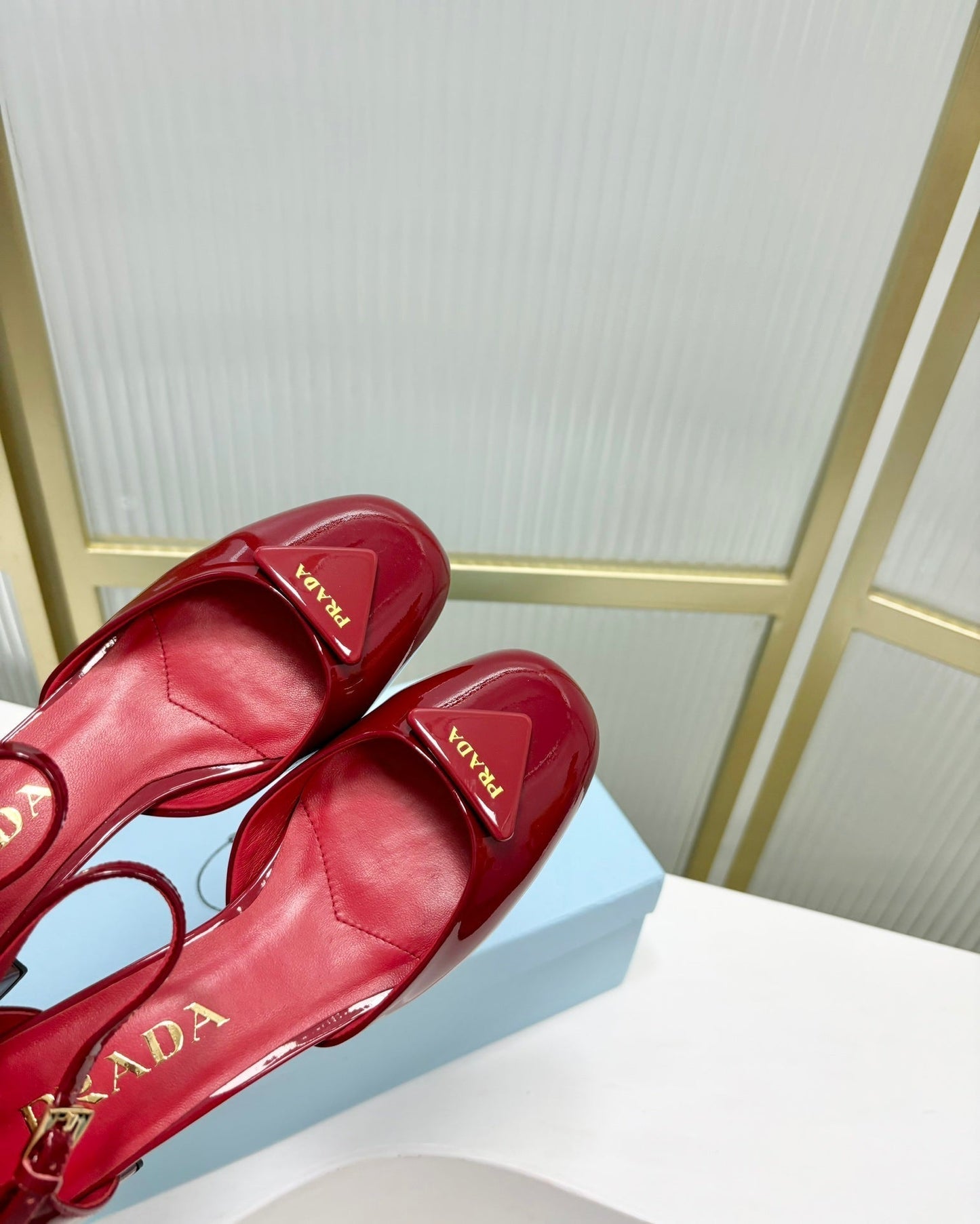 PRA MARY JANE PUMPS CHERRY CALFSKIN - 34