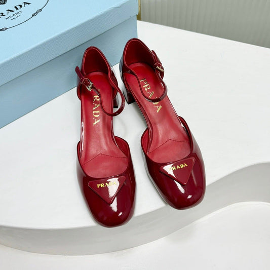 PRA MARY JANE PUMPS CHERRY CALFSKIN - 34