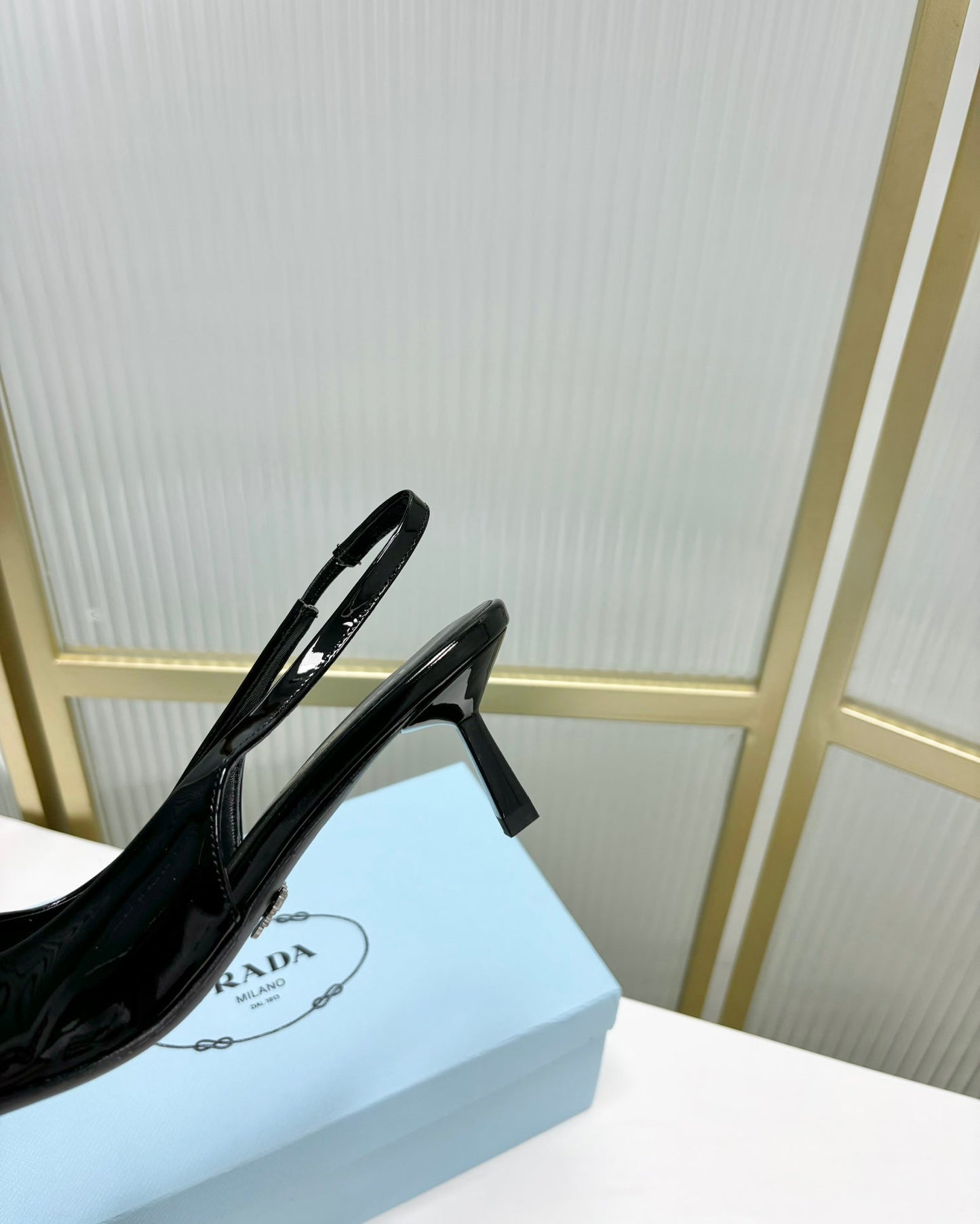 PRA PATENT LEATHER SLINGBACK PUMPS 50 BLACK - 35