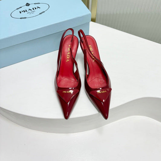 PRA PATENT LEATHER SLINGBACK PUMPS 75 CHERRY - 35