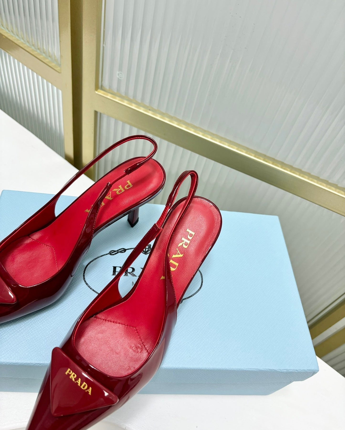 PRA PATENT LEATHER SLINGBACK PUMPS 75 CHERRY - 35