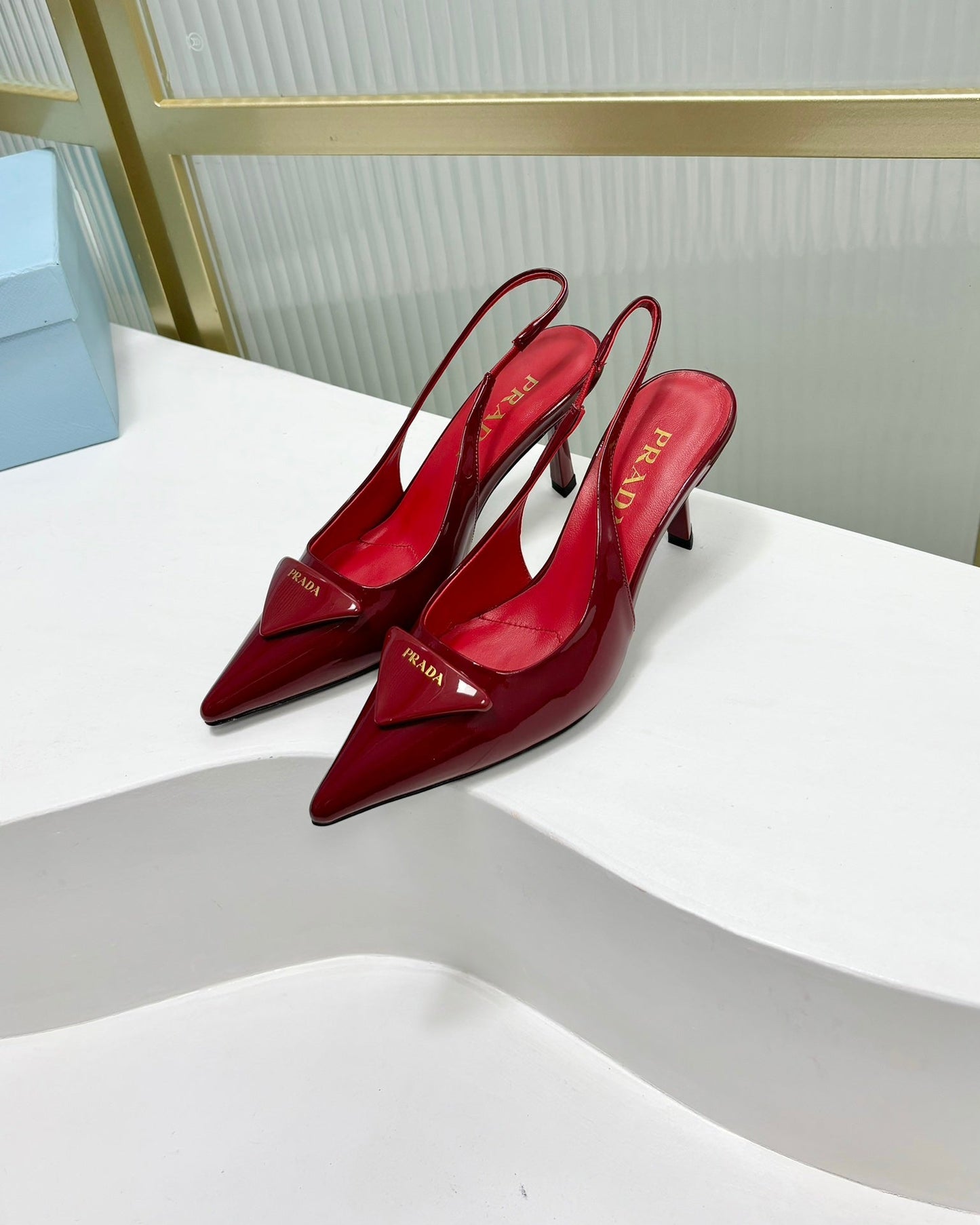 PRA PATENT LEATHER SLINGBACK PUMPS 75 CHERRY - 35