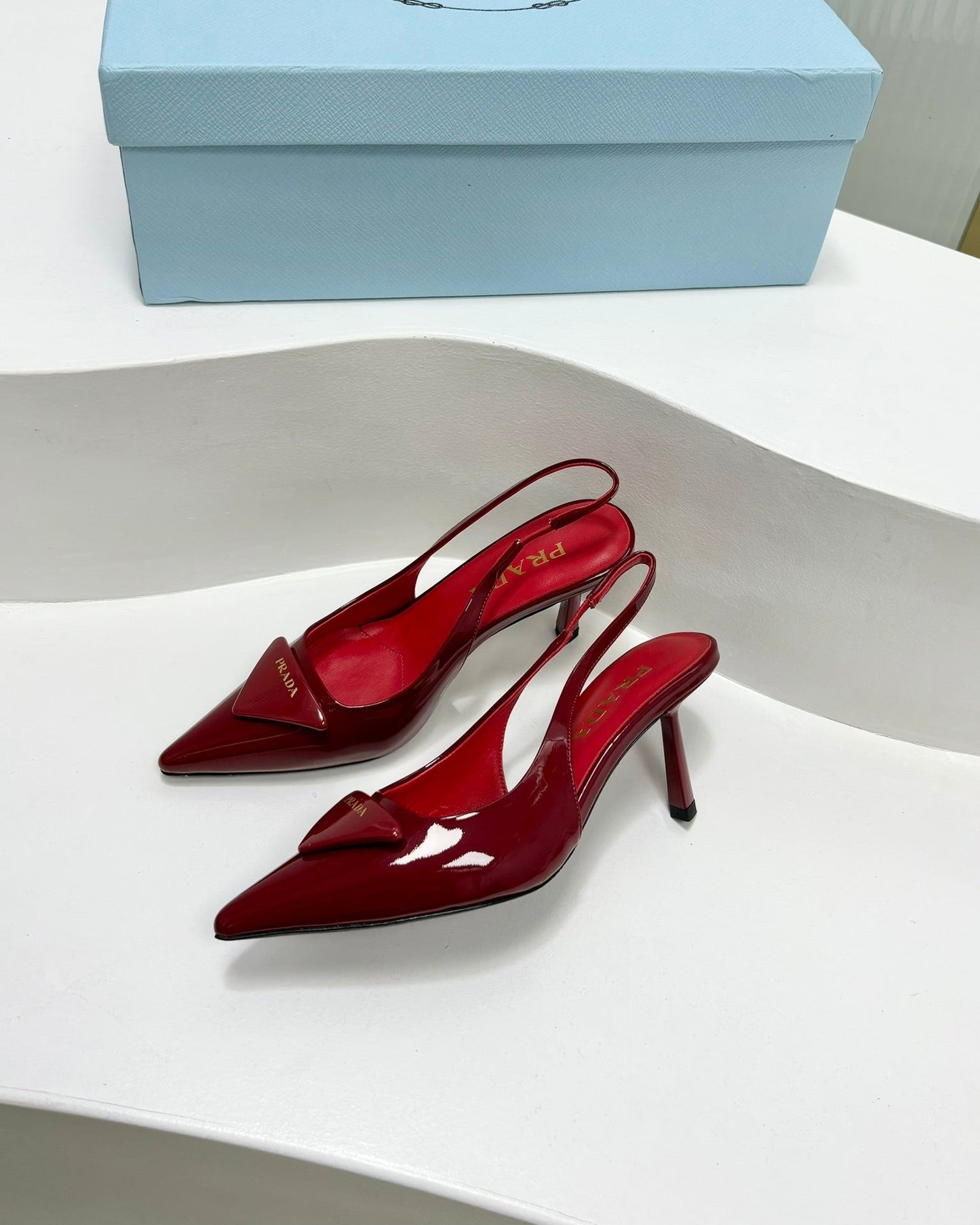 PRA PATENT LEATHER SLINGBACK PUMPS 75 CHERRY - 35