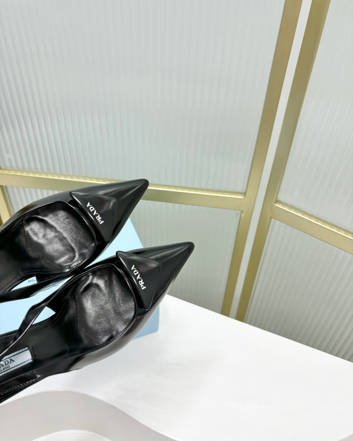 PRA PATENT LEATHER SLINGBACK PUMPS 75 BLACK - 35