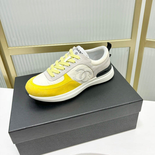 SNEAKER IN LIGHT YELLOW MIX GREY SUEDE - 35