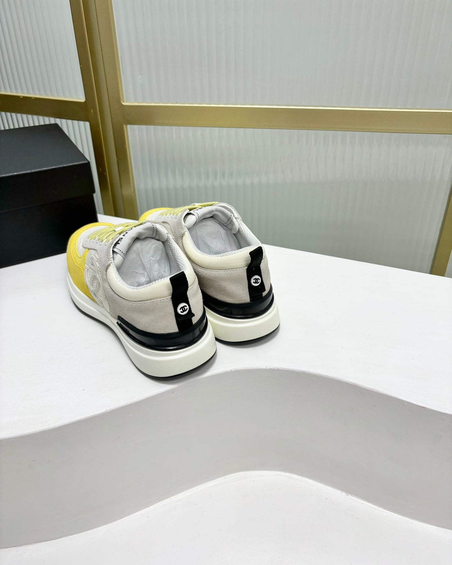 SNEAKER IN LIGHT YELLOW MIX GREY SUEDE - 35