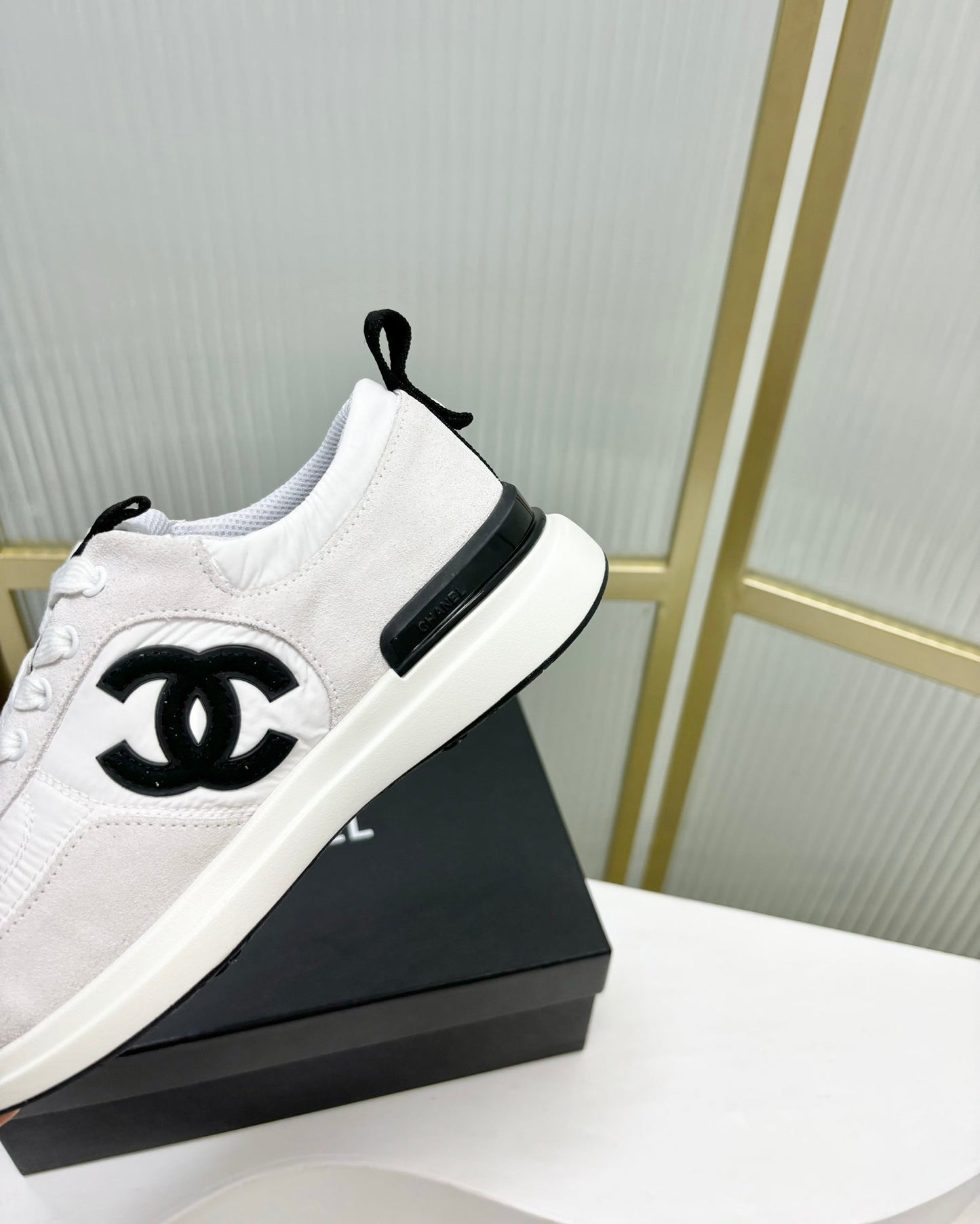 SNEAKER IN WHITE MIX GREY SUEDE - 35