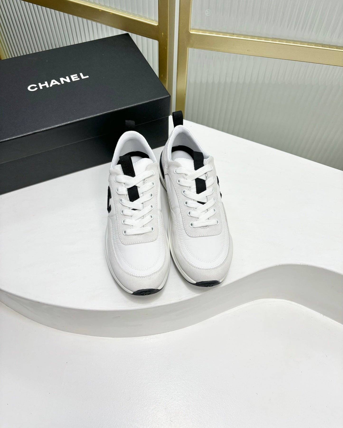 SNEAKER IN WHITE MIX GREY SUEDE - 35