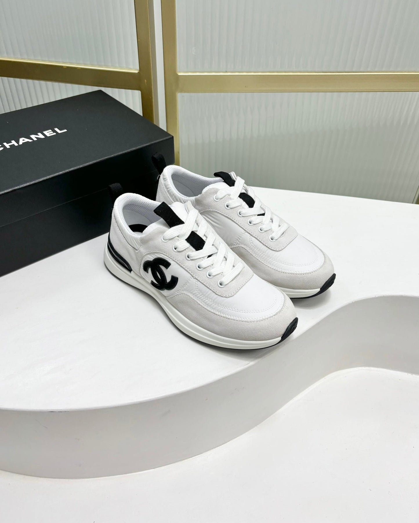 SNEAKER IN WHITE MIX GREY SUEDE - 35