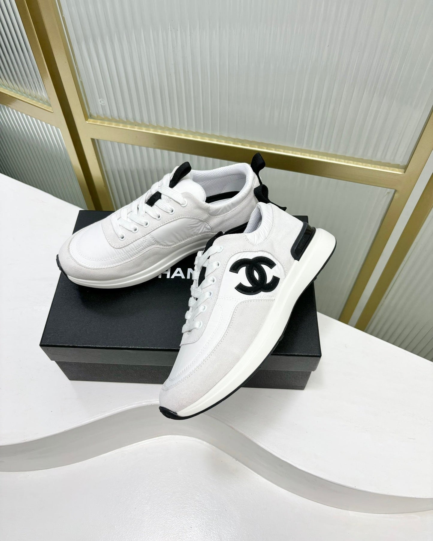 SNEAKER IN WHITE MIX GREY SUEDE - 35