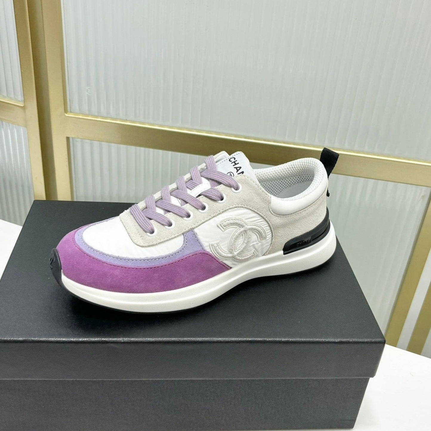 SNEAKER IN VIOLET MIX GREY SUEDE - 35
