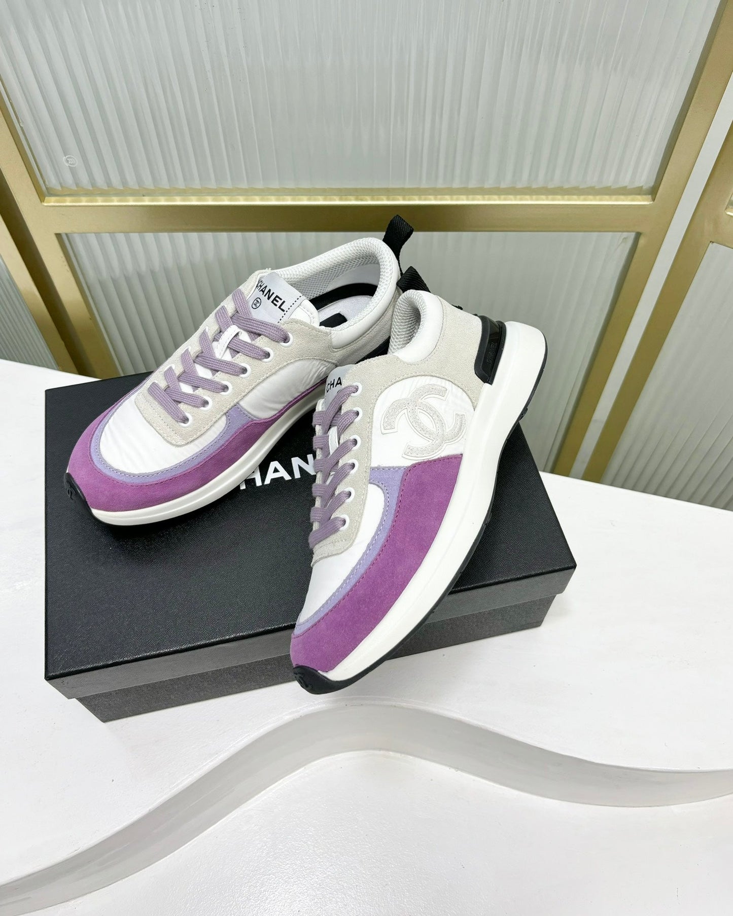 SNEAKER IN VIOLET MIX GREY SUEDE - 35