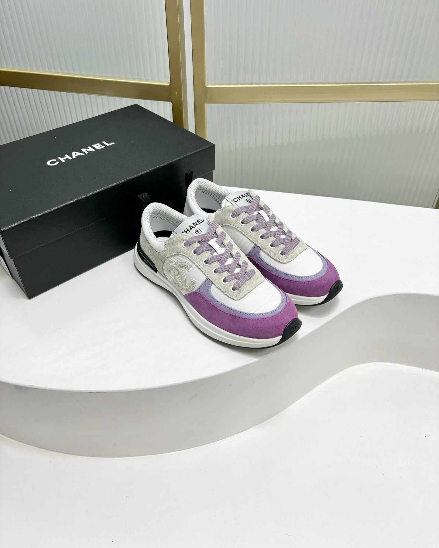 SNEAKER IN VIOLET MIX GREY SUEDE - 35