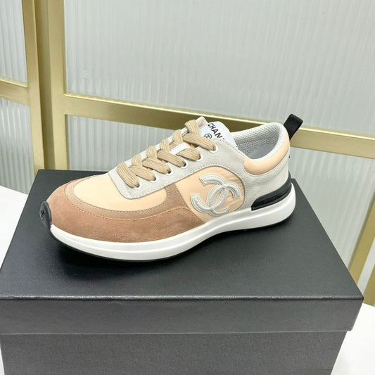 SNEAKER IN CAMEL BROWN MIX BISQUE CREAM SUEDE - 35