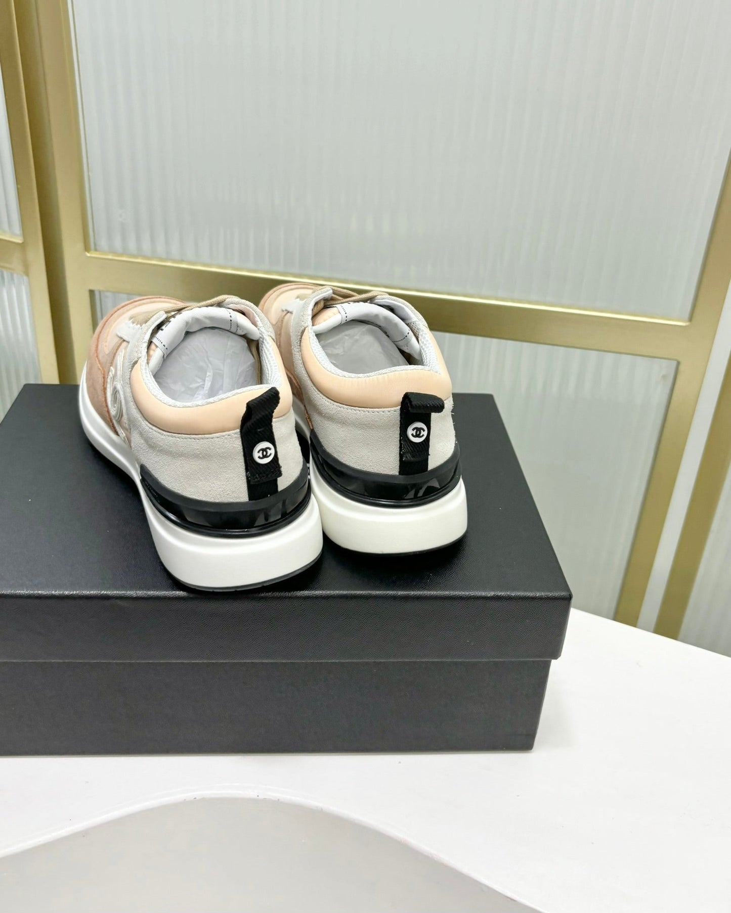 SNEAKER IN CAMEL BROWN MIX BISQUE CREAM SUEDE - 35