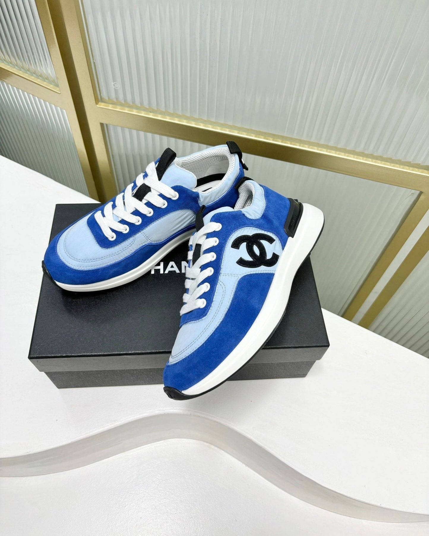 SNEAKER IN SKY MIX COBALT BLUE SUEDE - 35