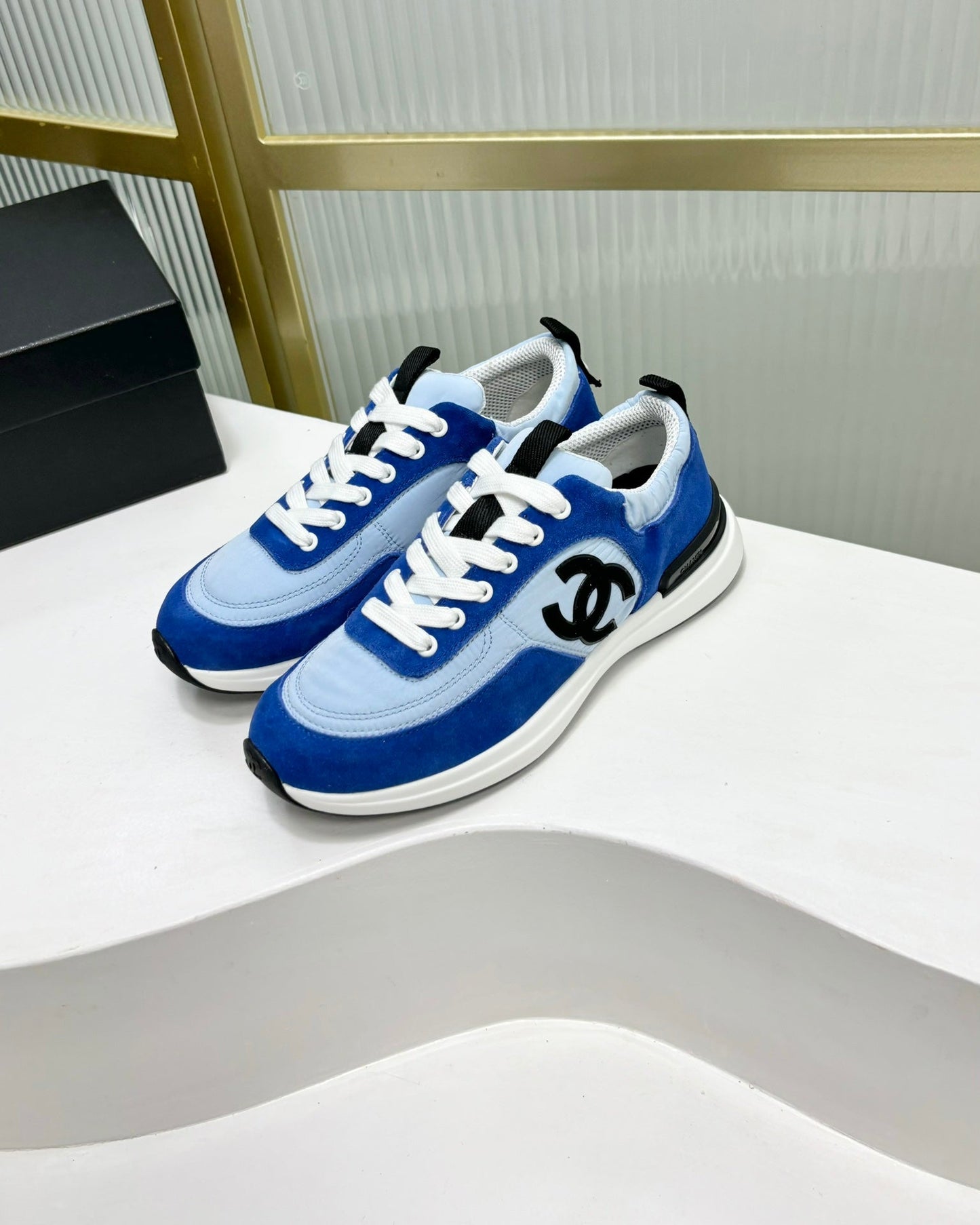 SNEAKER IN SKY MIX COBALT BLUE SUEDE - 35