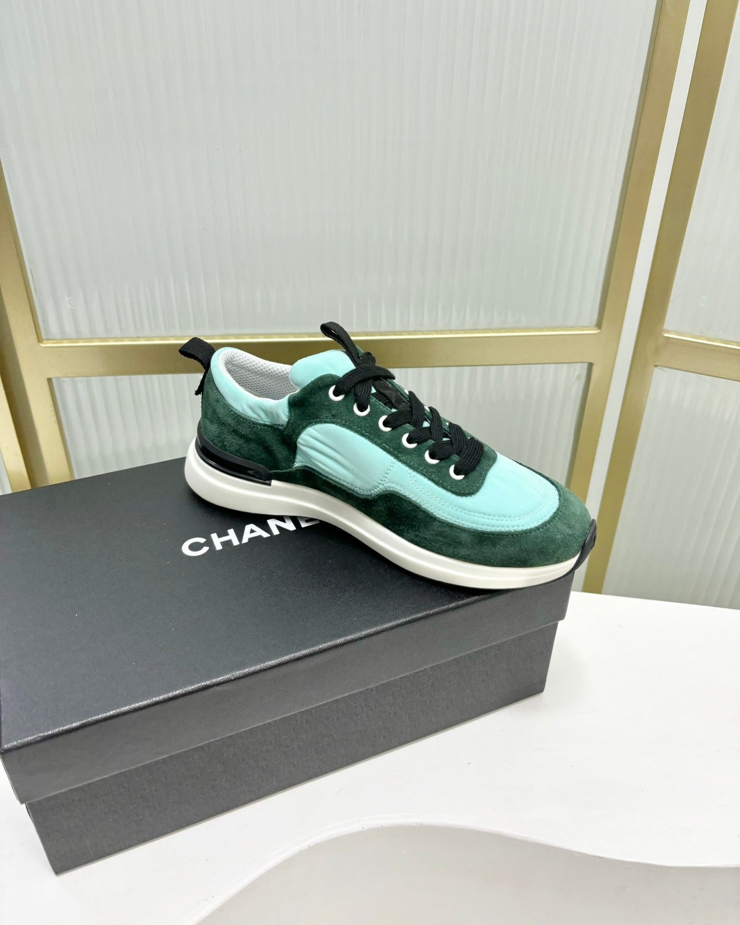 SNEAKER IN GREEN MINT MIX FOREST GREEN SUEDE - 35