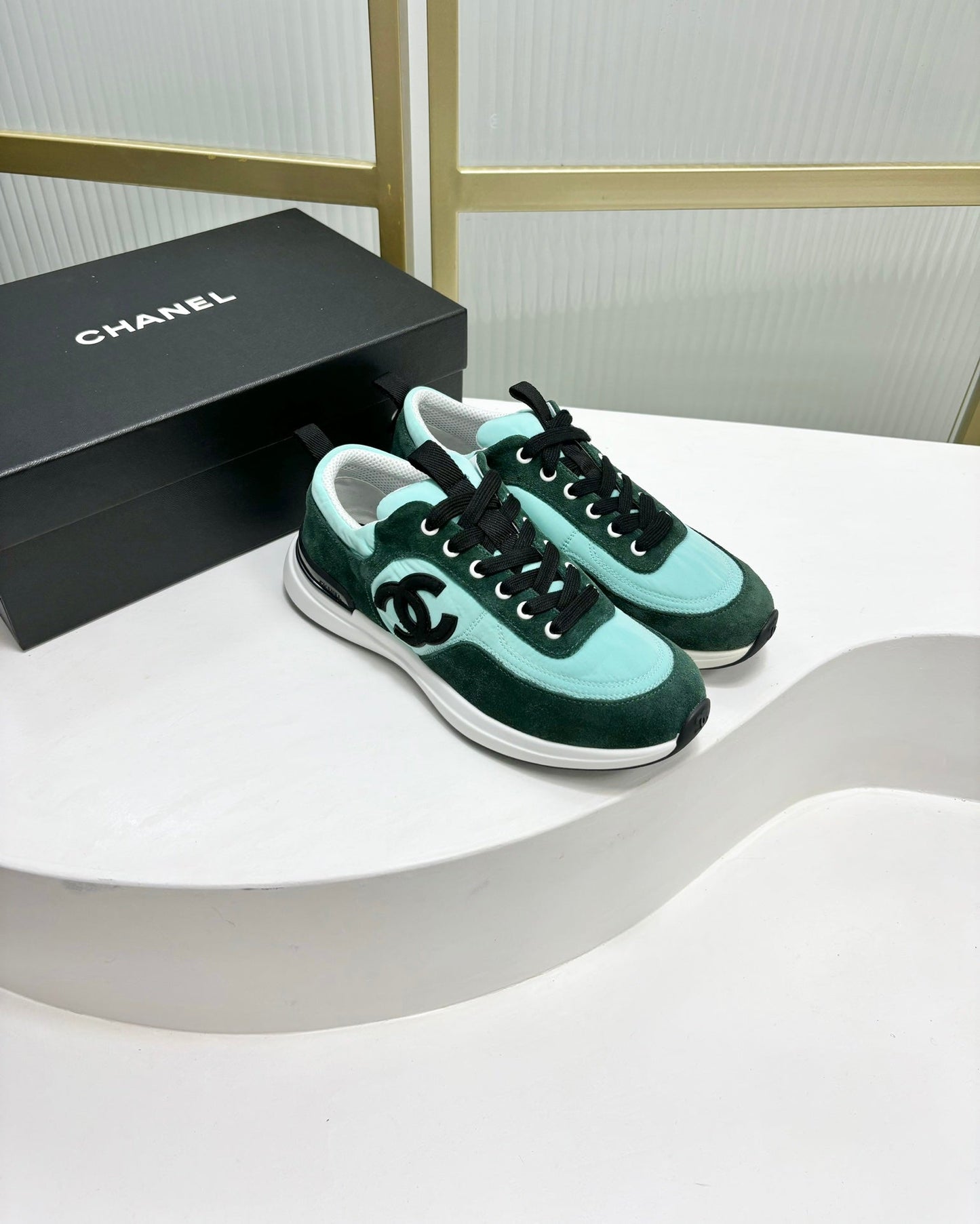 SNEAKER IN GREEN MINT MIX FOREST GREEN SUEDE - 35