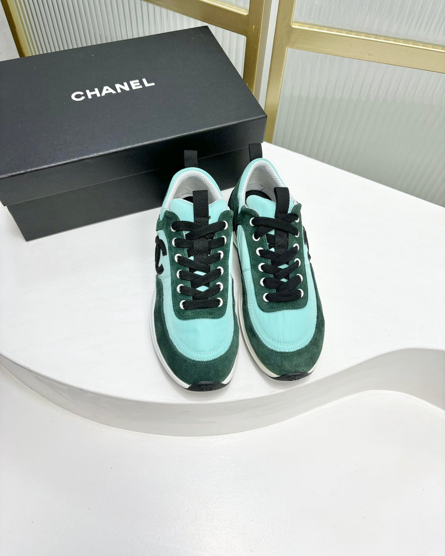 SNEAKER IN GREEN MINT MIX FOREST GREEN SUEDE - 35