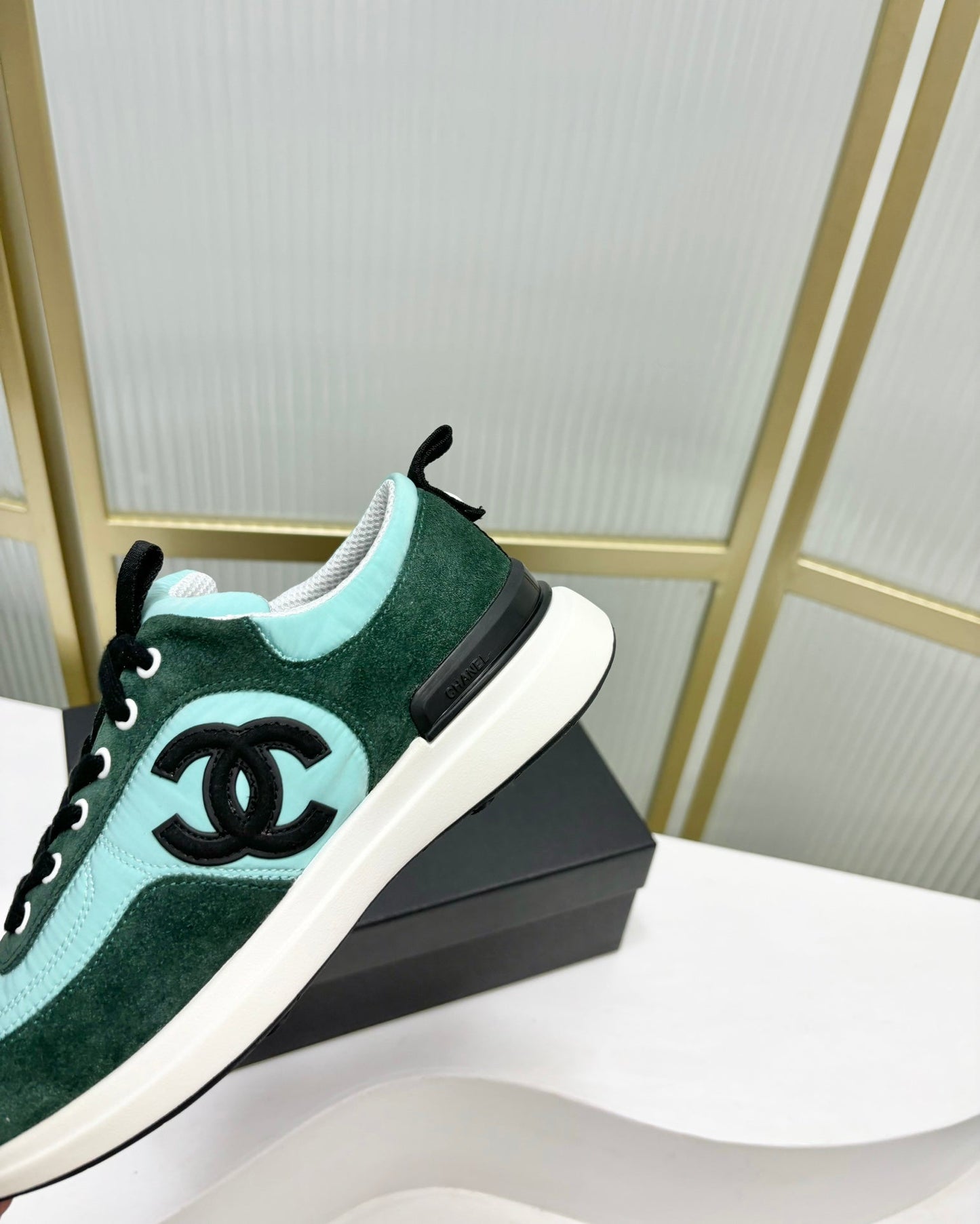 SNEAKER IN GREEN MINT MIX FOREST GREEN SUEDE - 35