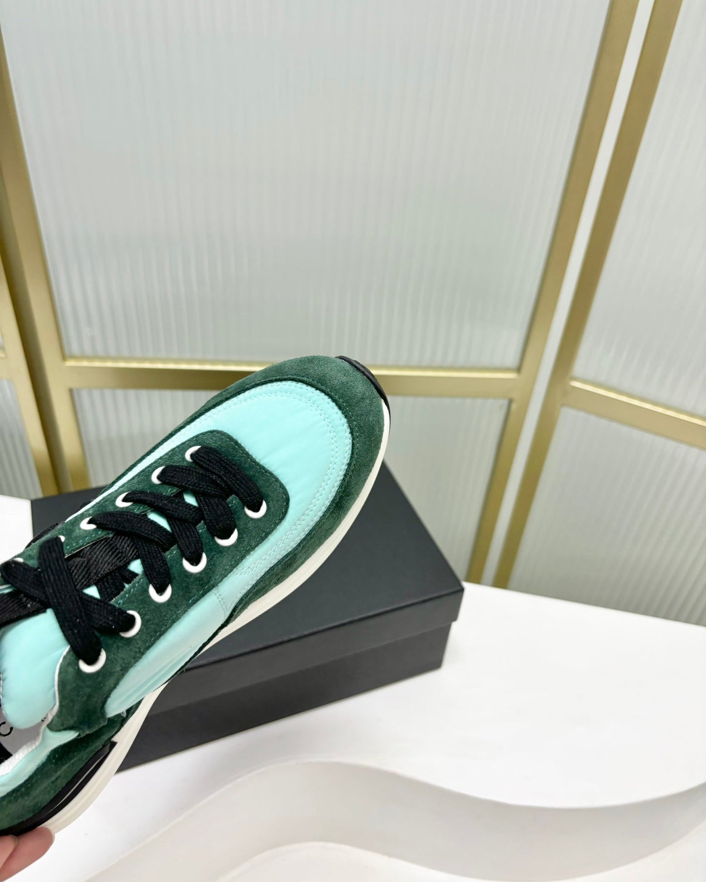 SNEAKER IN GREEN MINT MIX FOREST GREEN SUEDE - 35