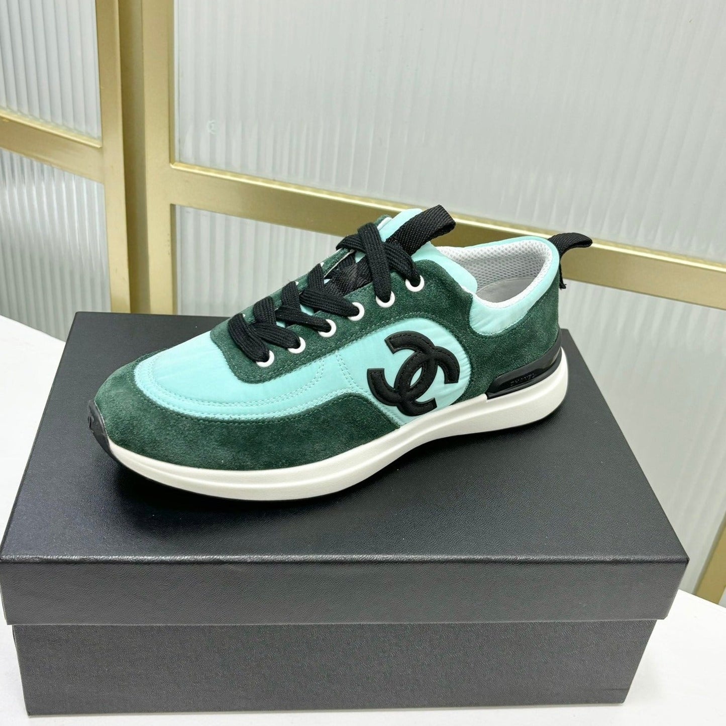 SNEAKER IN GREEN MINT MIX FOREST GREEN SUEDE - 35