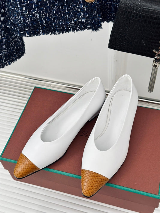 LP REBECCA BALLET FLATS WHITE WAXED LEATHER - 35