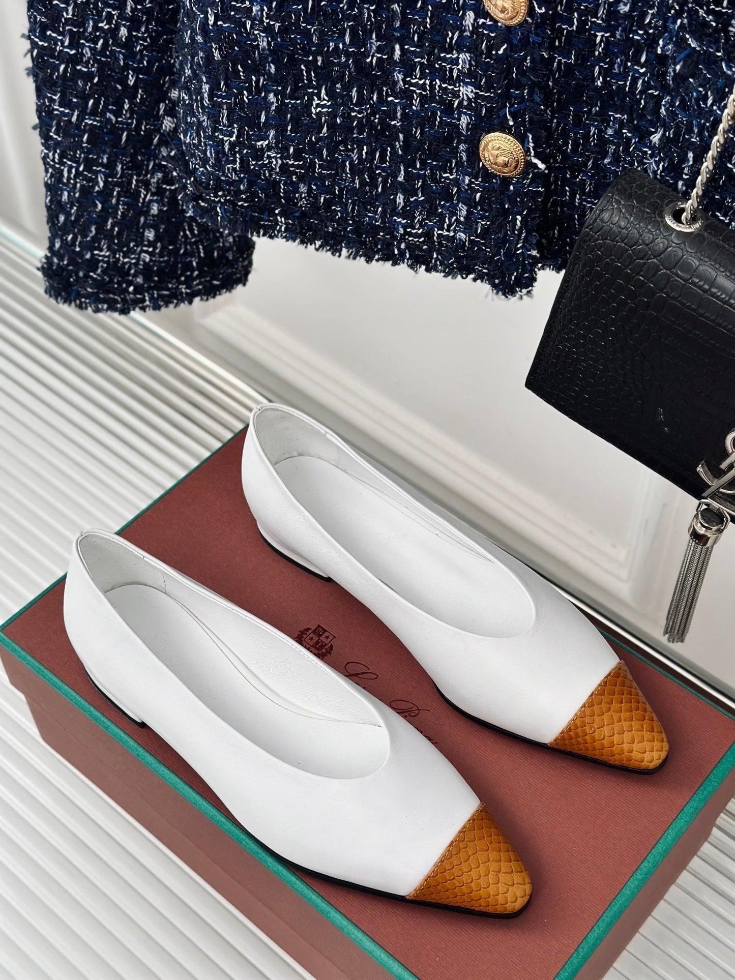 LP REBECCA BALLET FLATS WHITE WAXED LEATHER - 35
