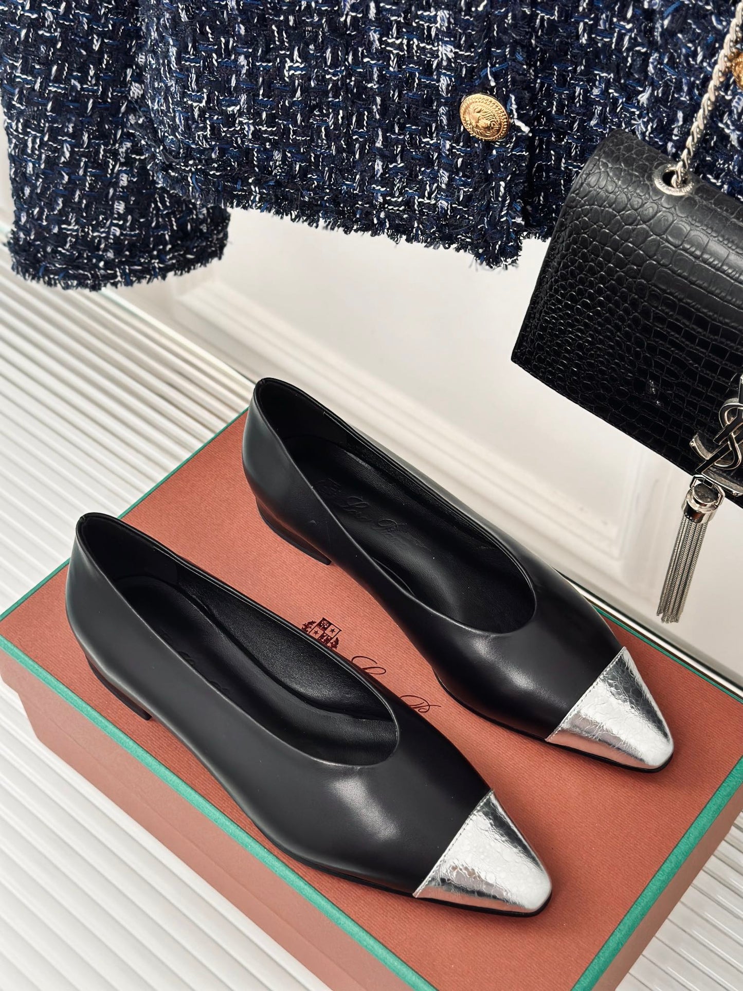 LP REBECCA BALLET FLATS BLACK WAXED LEATHER - 35