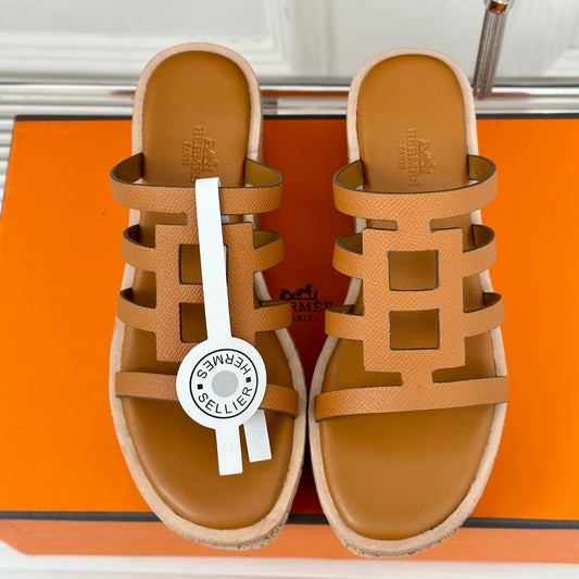 ISABELLA SANDAL BRIGHT BROWN CALFSKIN - 35