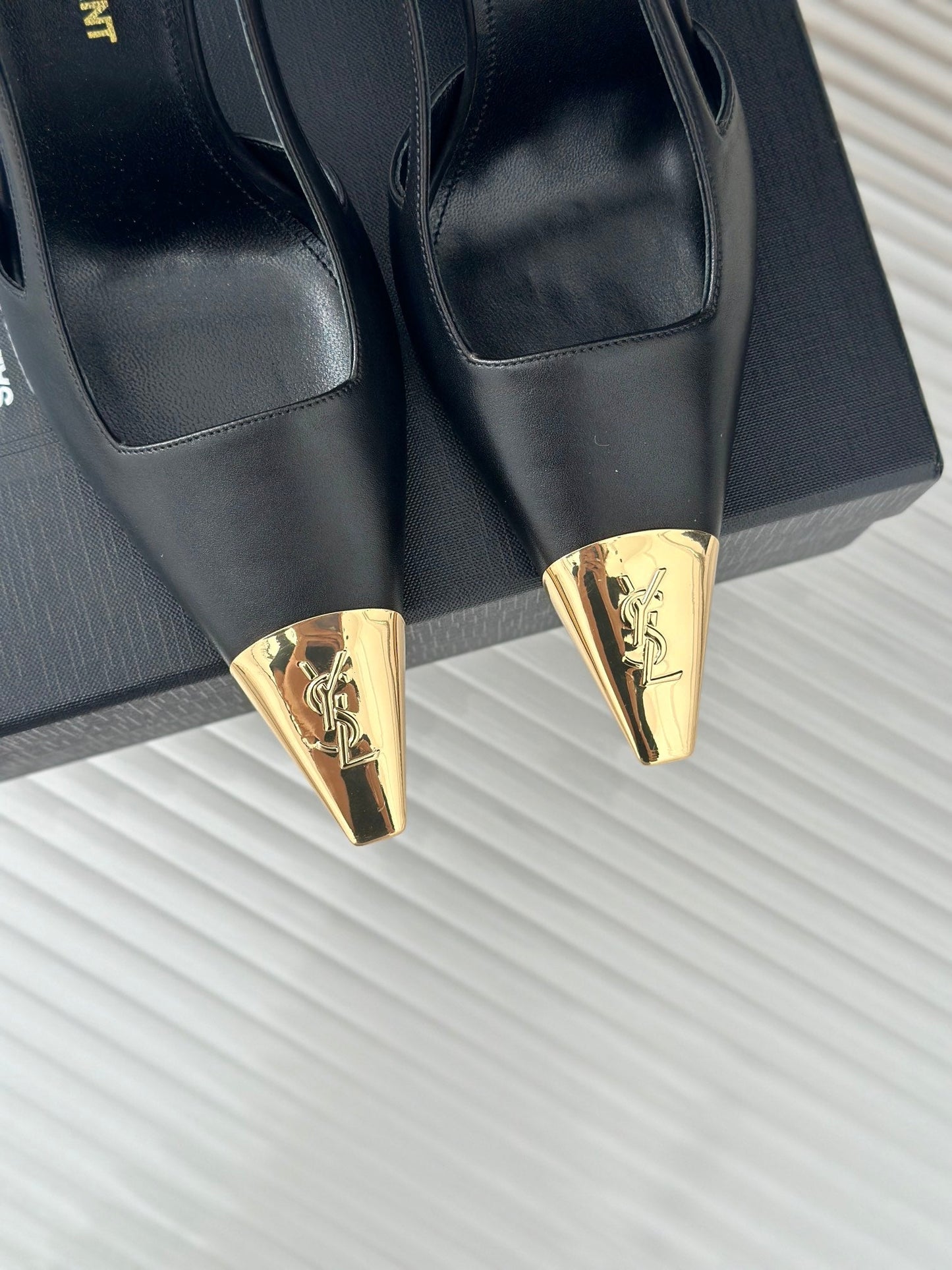 SL JEANNE SLINGBACK PUMPS BLACK CALFSKIN - 35