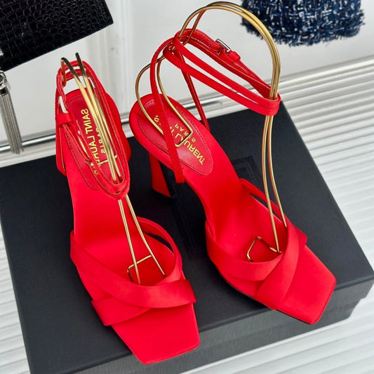 SL CORINNE SANDALS ROSE SATIN CREPE - 34