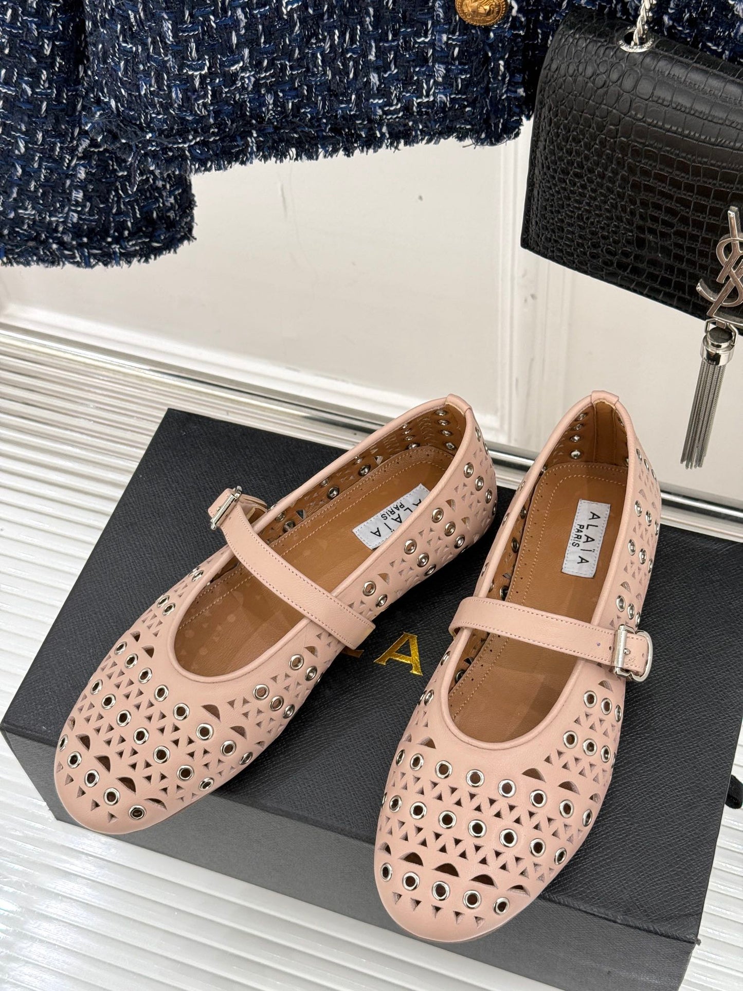 MARY JANE IN PEACH PINK CALFSKIN - 35