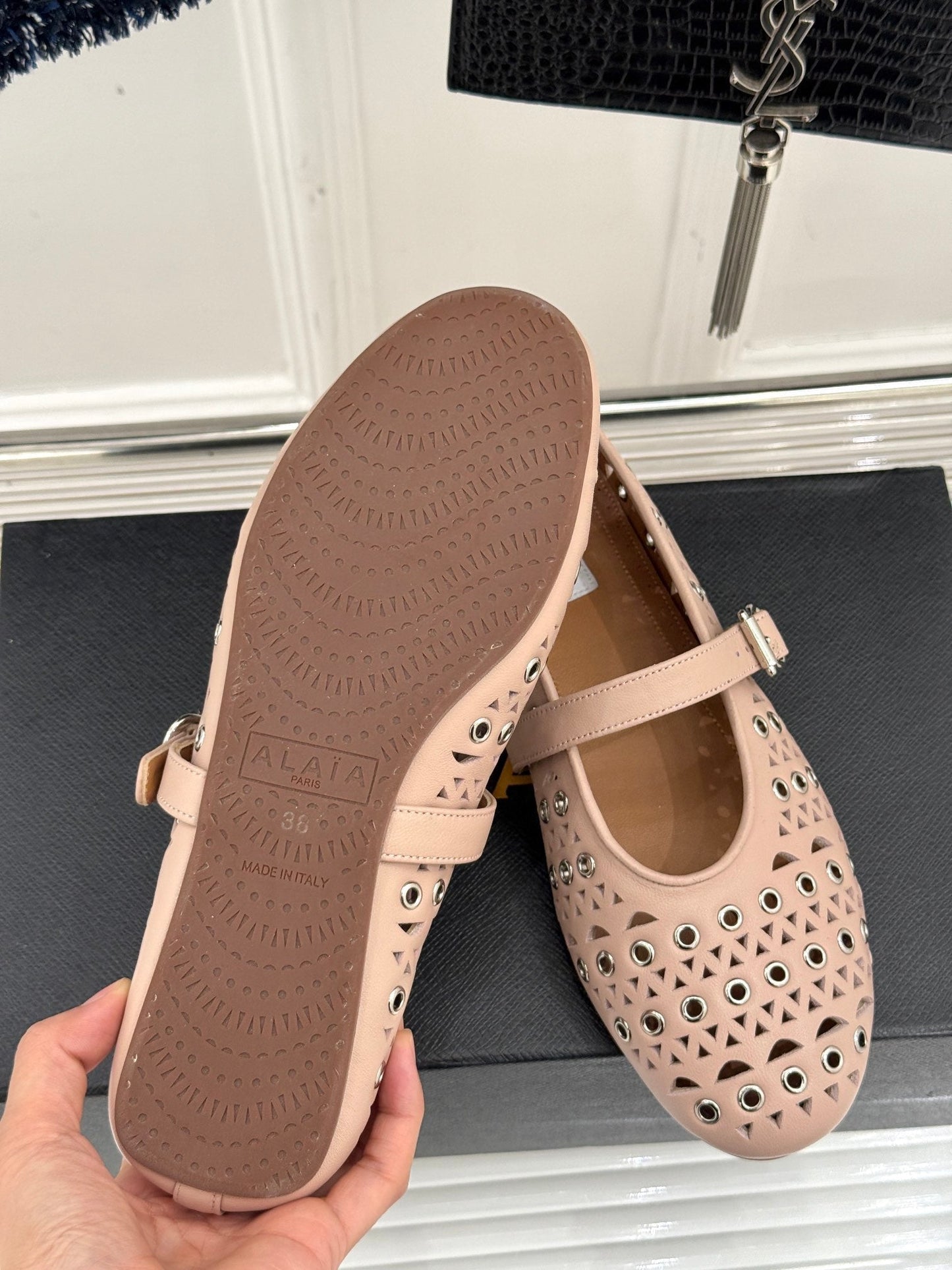 MARY JANE IN PEACH PINK CALFSKIN - 35
