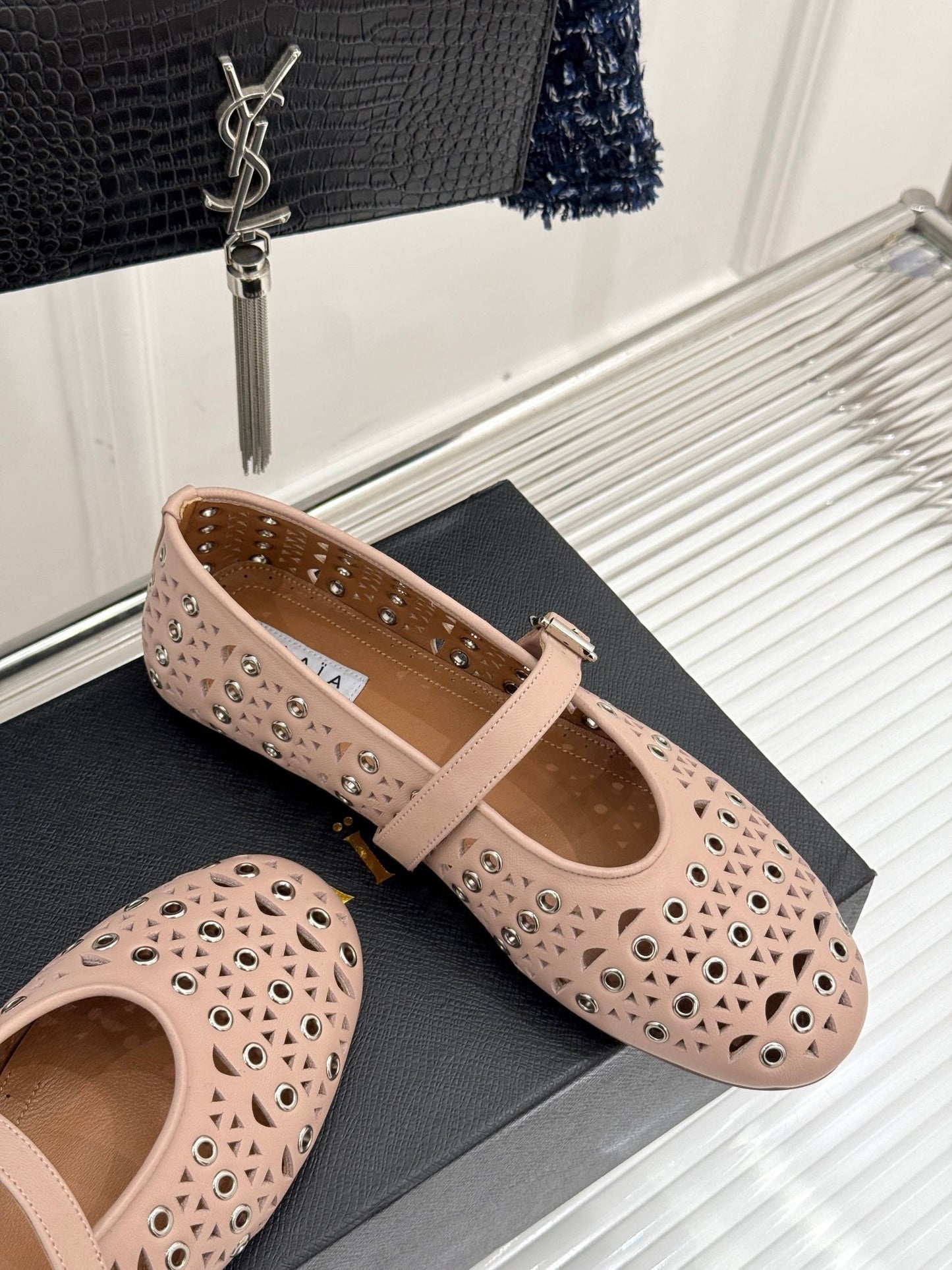 MARY JANE IN PEACH PINK CALFSKIN - 35