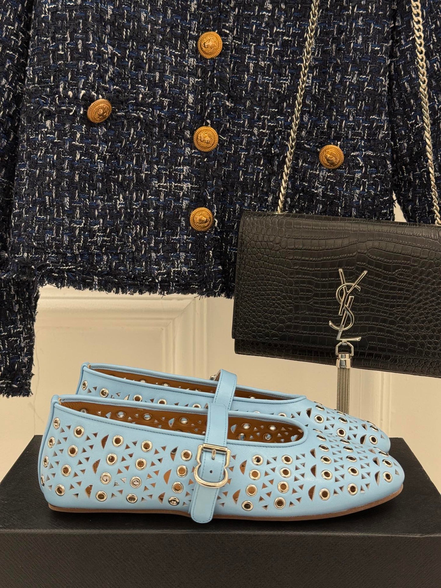MARY JANE IN LIGHT BLUE CALFSKIN - 35