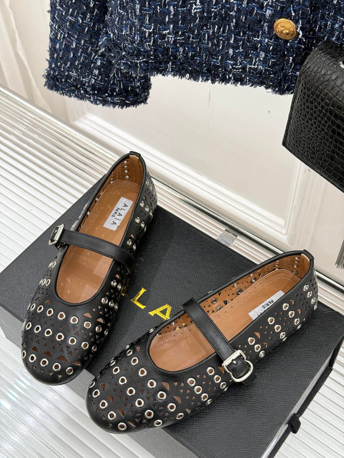 MARY JANE IN BLACK CALFSKIN - 35