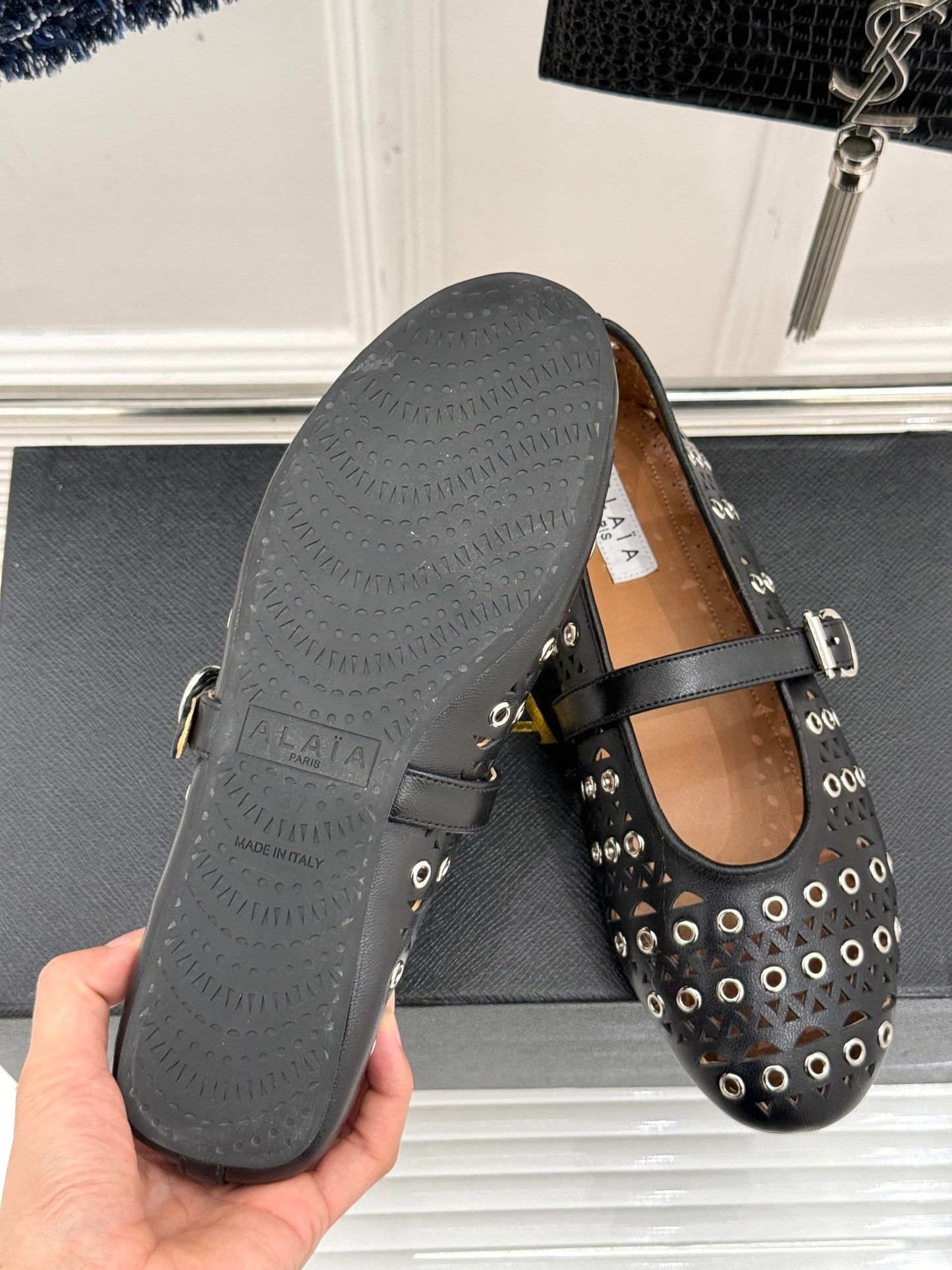 MARY JANE IN BLACK CALFSKIN - 35