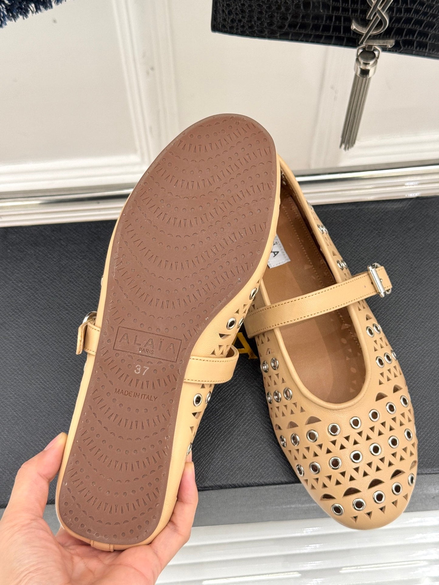 MARY JANE IN SEPIA TAN CALFSKIN - 35
