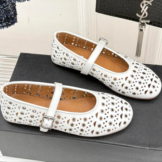 MARY JANE IN WHITE CALFSKIN - 35
