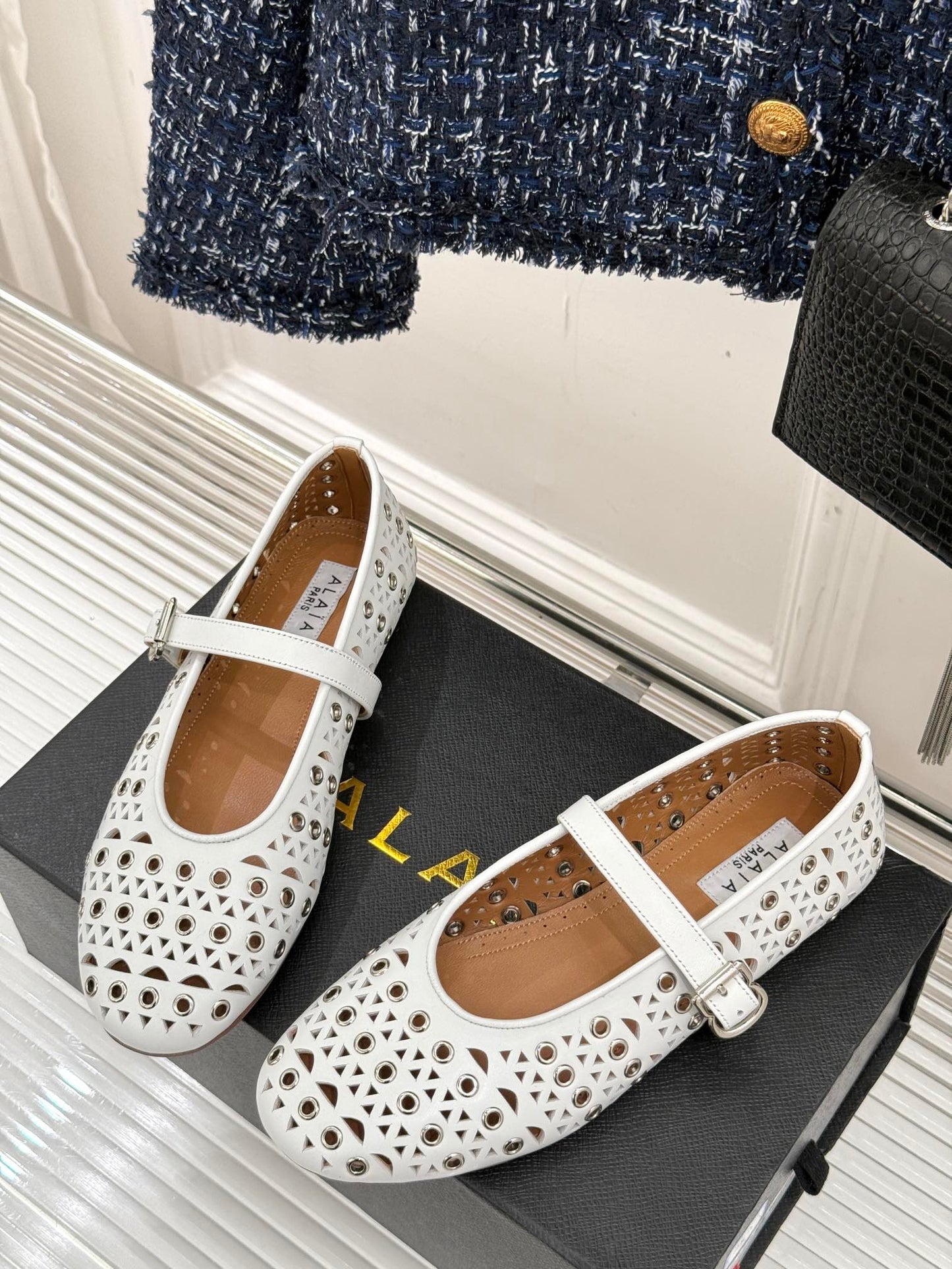 MARY JANE IN WHITE CALFSKIN - 35