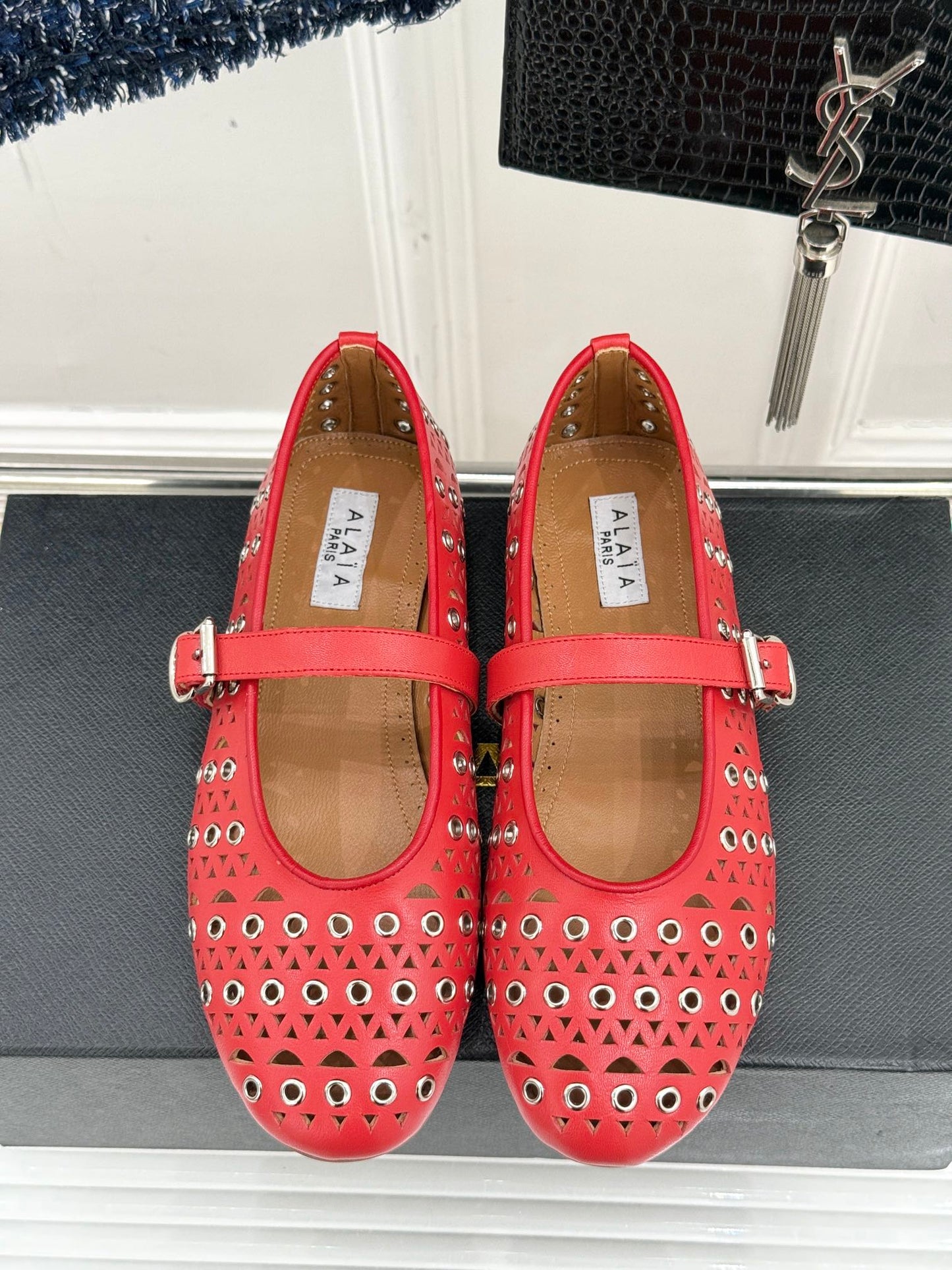 MARY JANE IN CHERRY RED CALFSKIN - 35