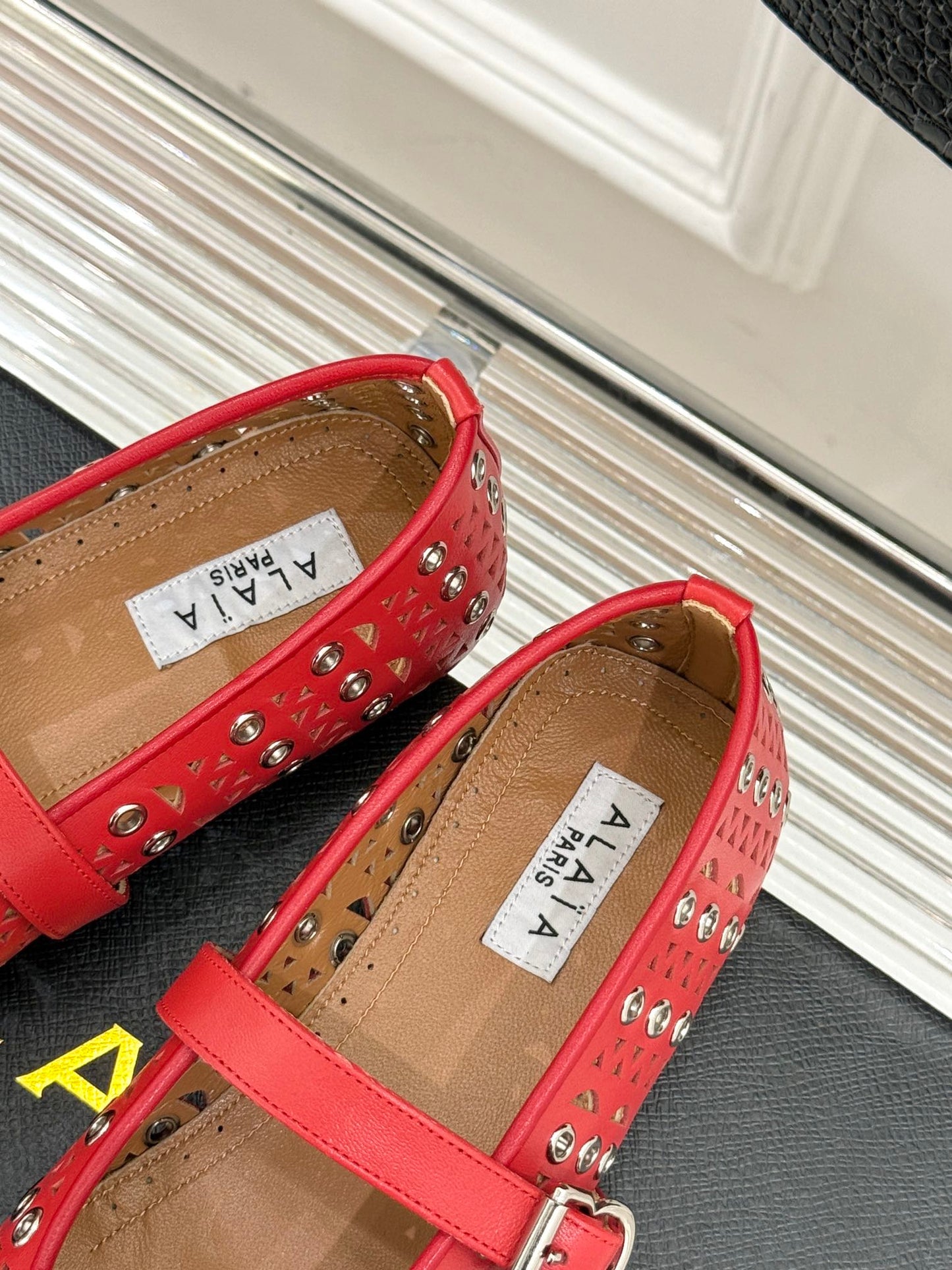 MARY JANE IN CHERRY RED CALFSKIN - 35