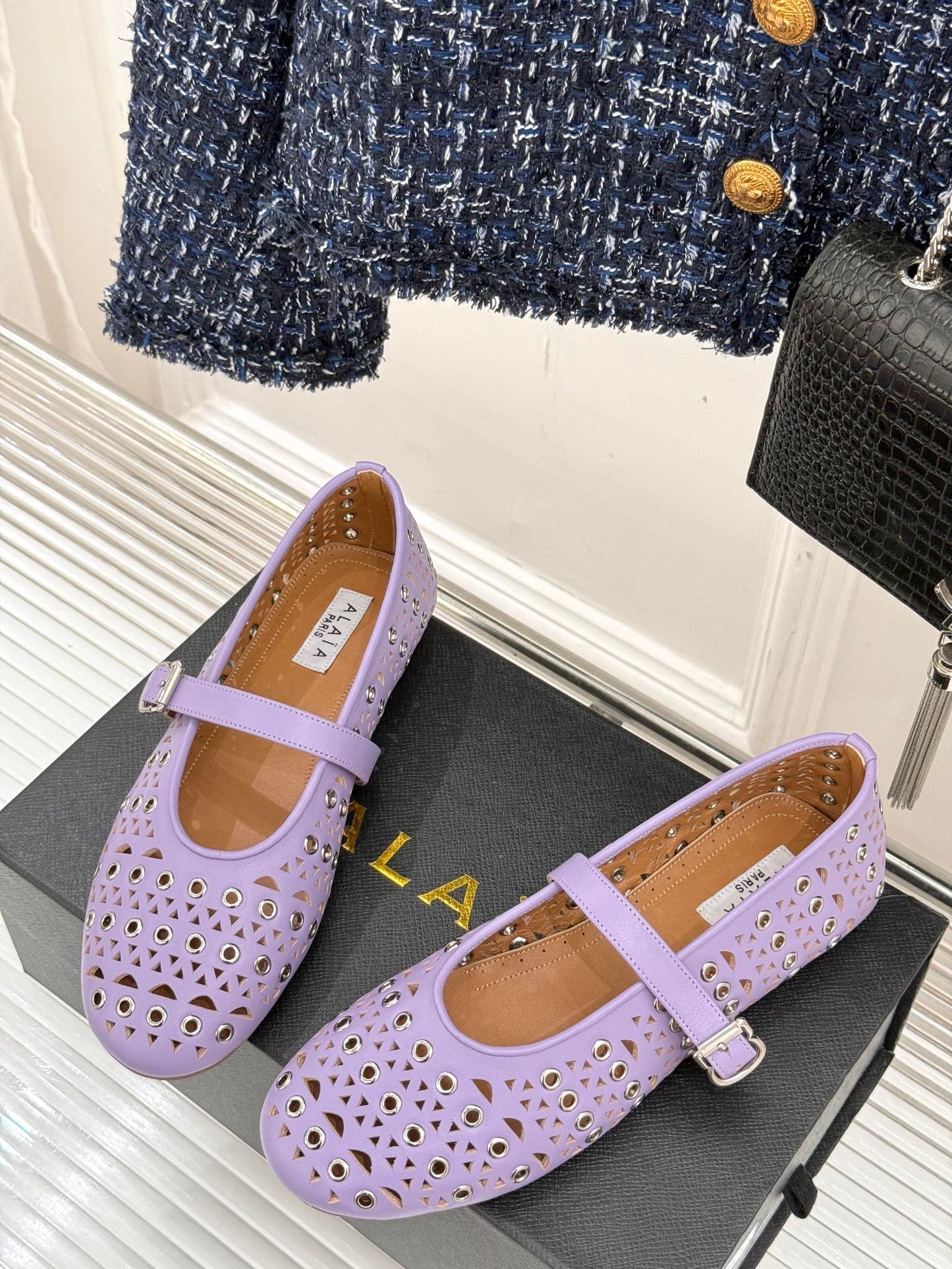 MARY JANE IN PASTEL GRAY CALFSKIN - 35