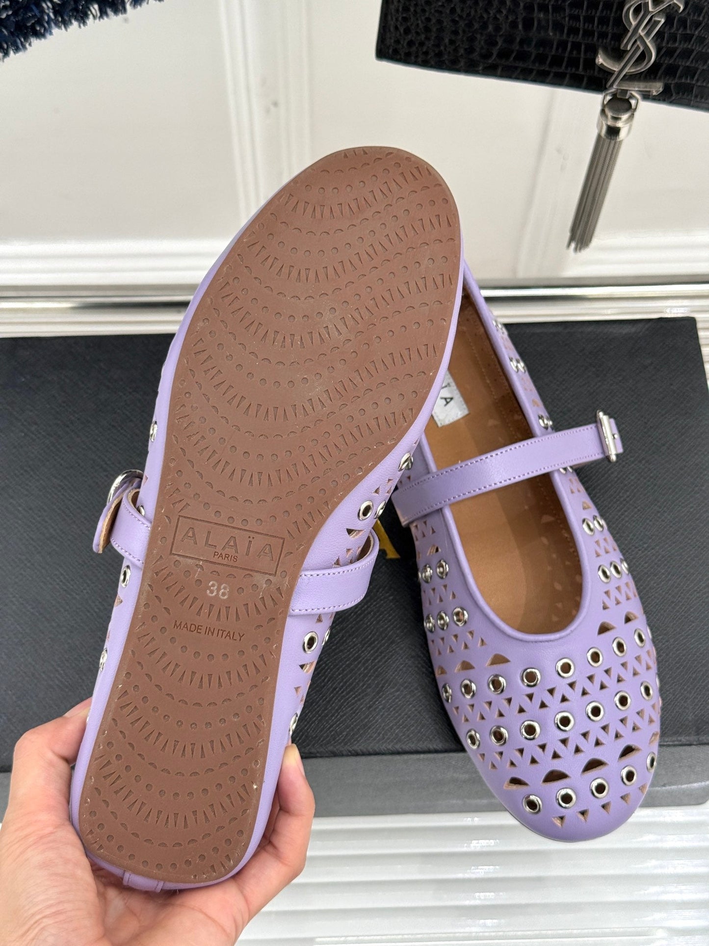 MARY JANE IN PASTEL GRAY CALFSKIN - 35